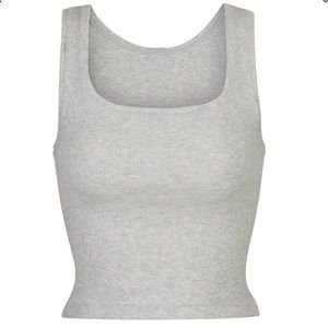 SKIMS cotton rib tank light Heather grey